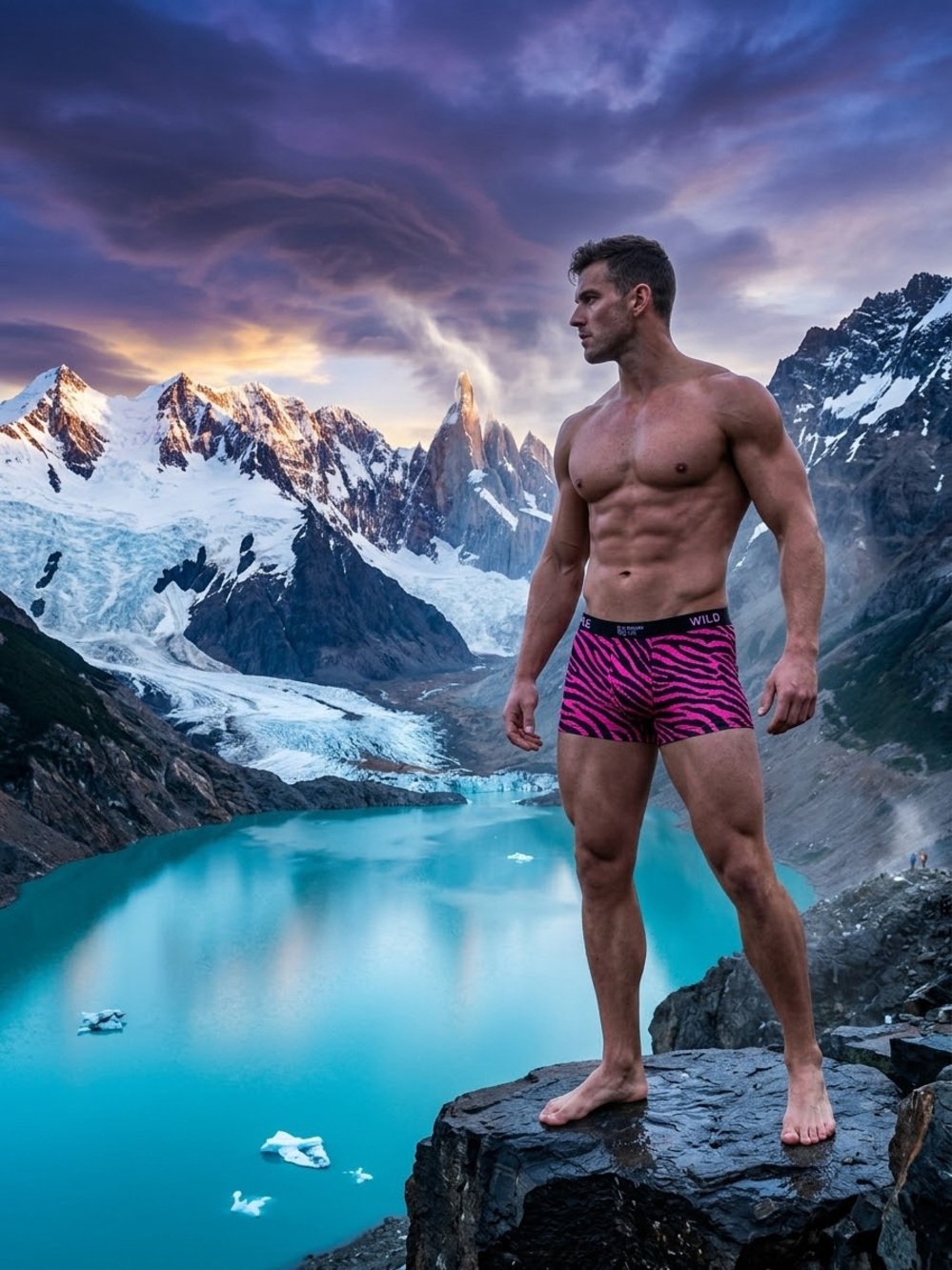 Men’s Pink Zebra-Print Boxer Briefs